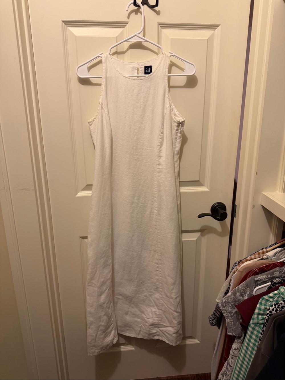 GAP Women's White Sleeveless Midi Dress